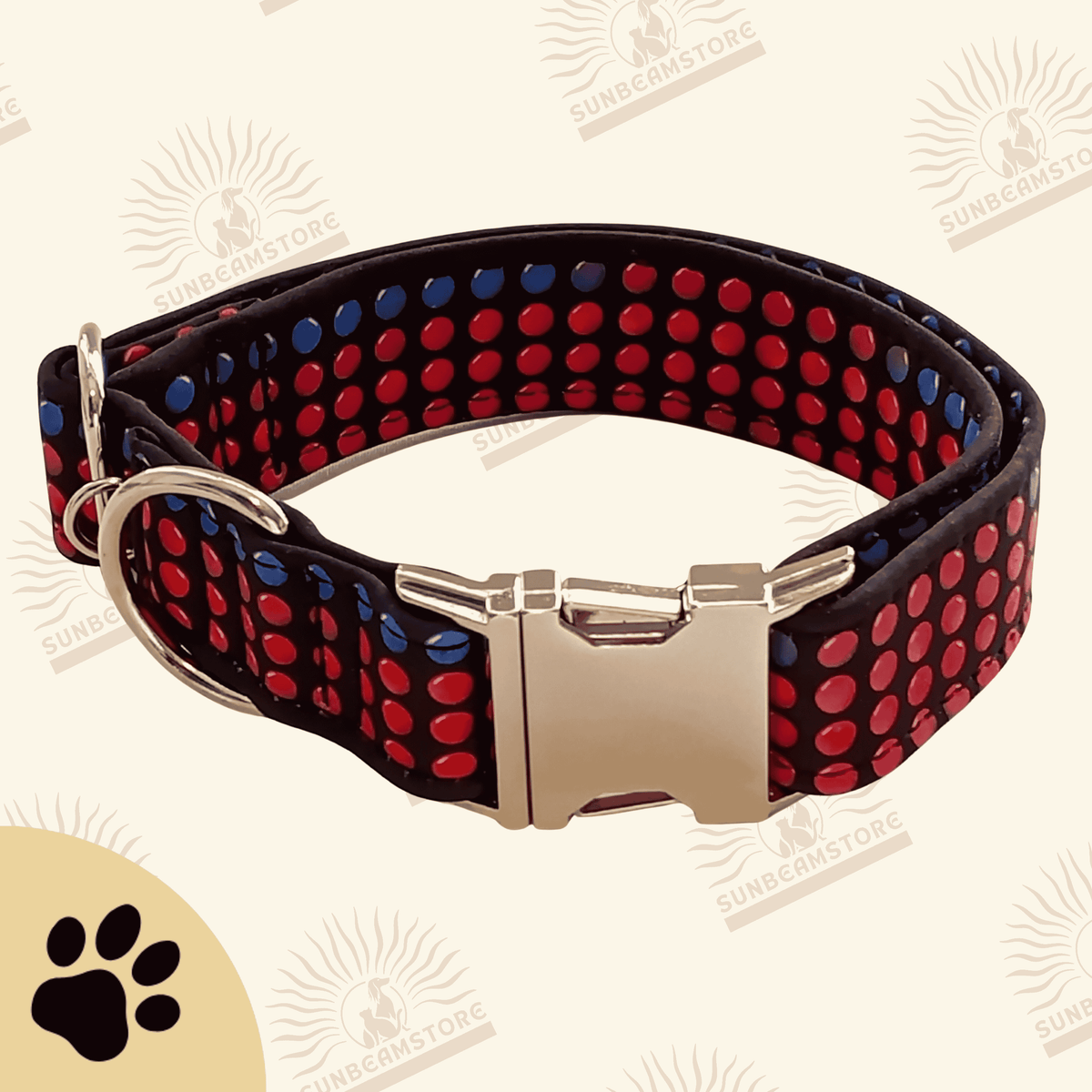 Hundehalsband "Walk & Love" buntes Halsband mit Lightspot - Design - Sunbeamstore