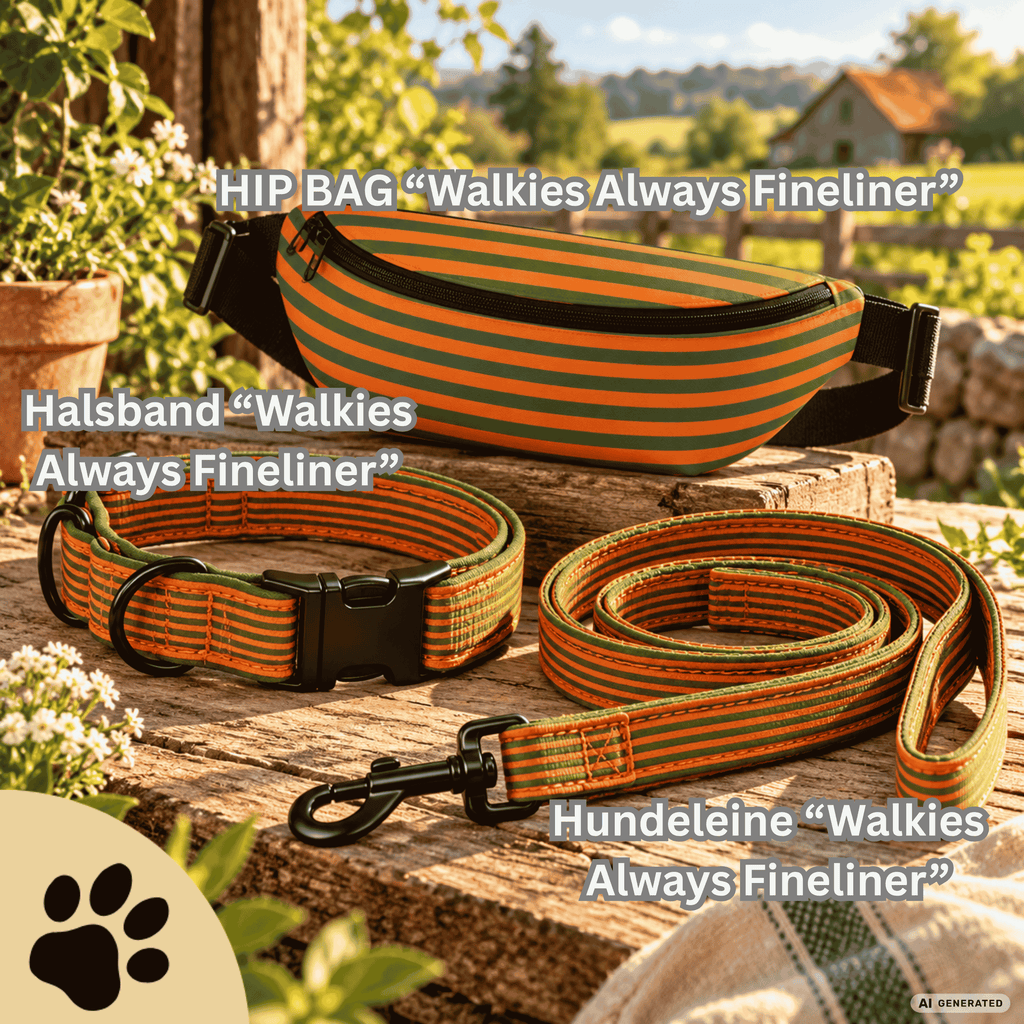 Walkies always Fineliner - Verstellbares Hundeleine in Orange & Grün - Sunbeamstore