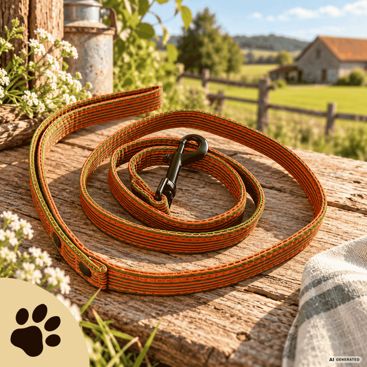 Walkies always Fineliner - Verstellbares Hundeleine in Orange & Grün - Sunbeamstore