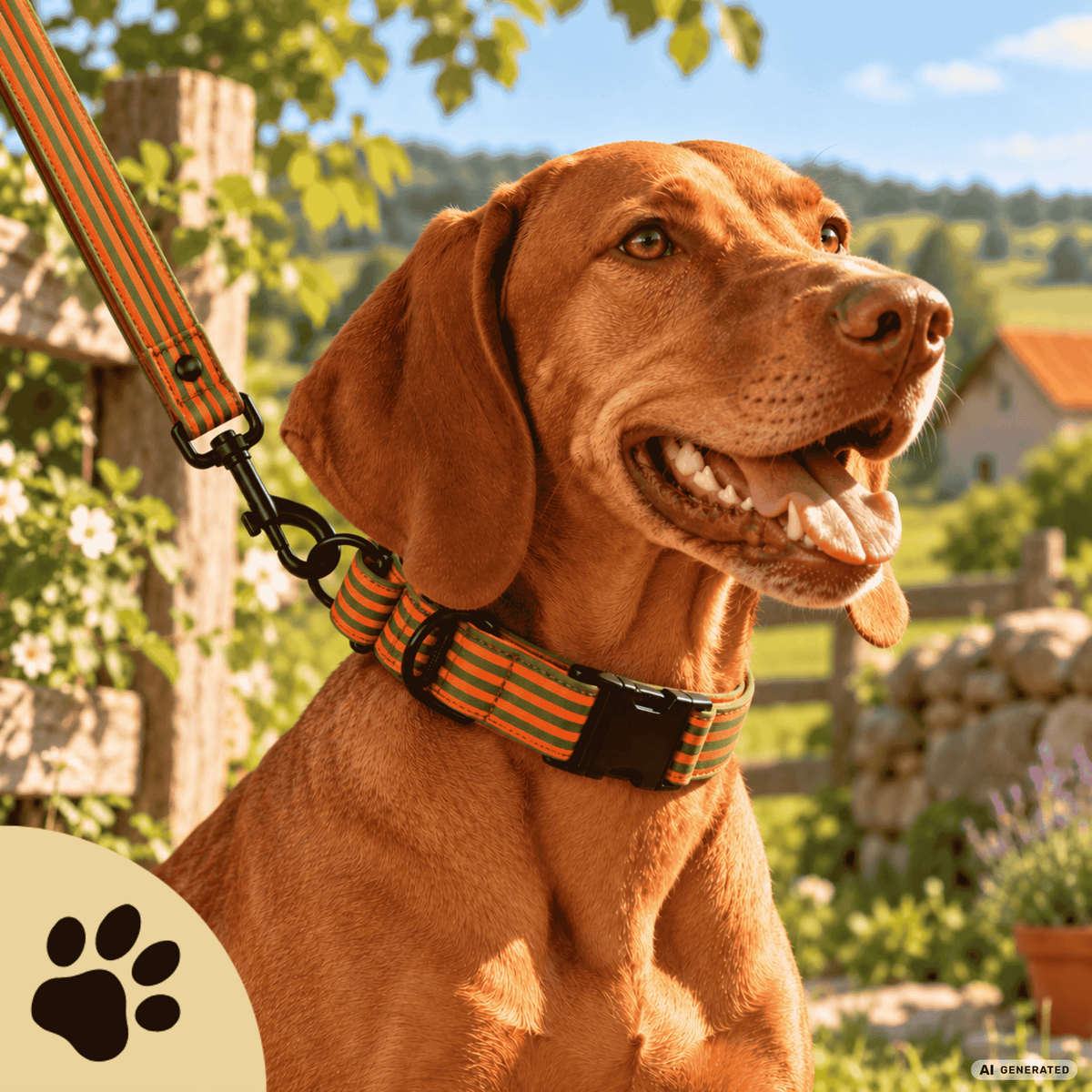 Walkies always Fineliner - Verstellbares Hundeleine in Orange & Grün - Sunbeamstore