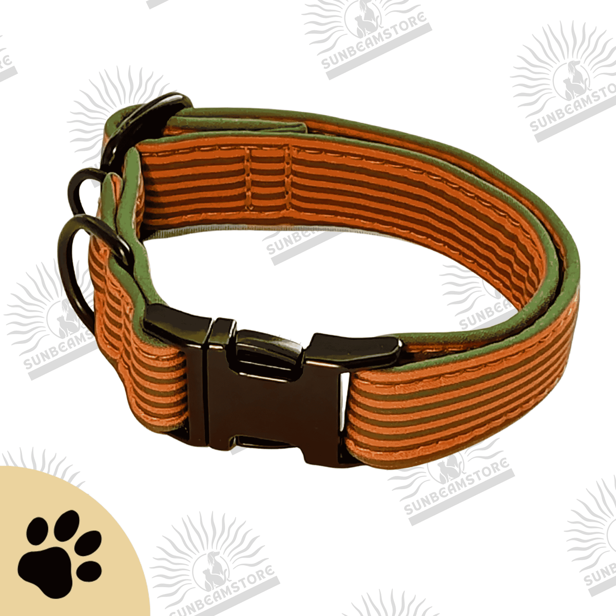 Walkies Always Fineliner – Verstellbares Hundehalsband in Orange & Grün - Sunbeamstore