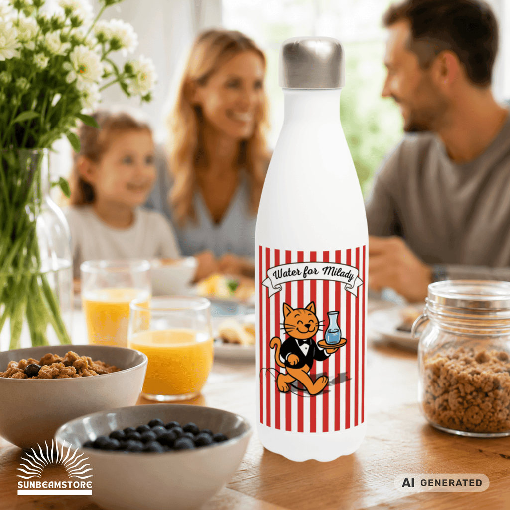 Katzen Trinkflasche "Water for Milady" | Isolierflasche 500 ml für Katzenfans - Sunbeamstore