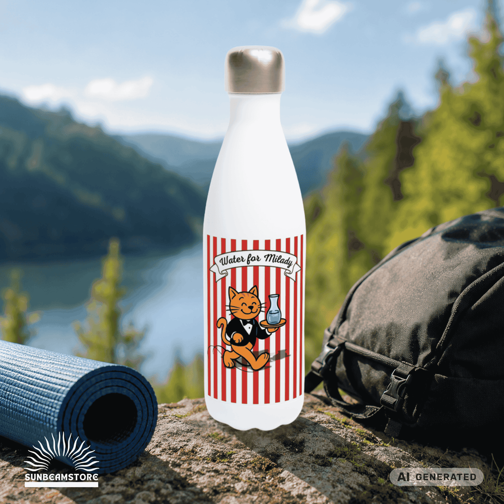 Katzen Trinkflasche "Water for Milady" | Isolierflasche 500 ml für Katzenfans - Sunbeamstore