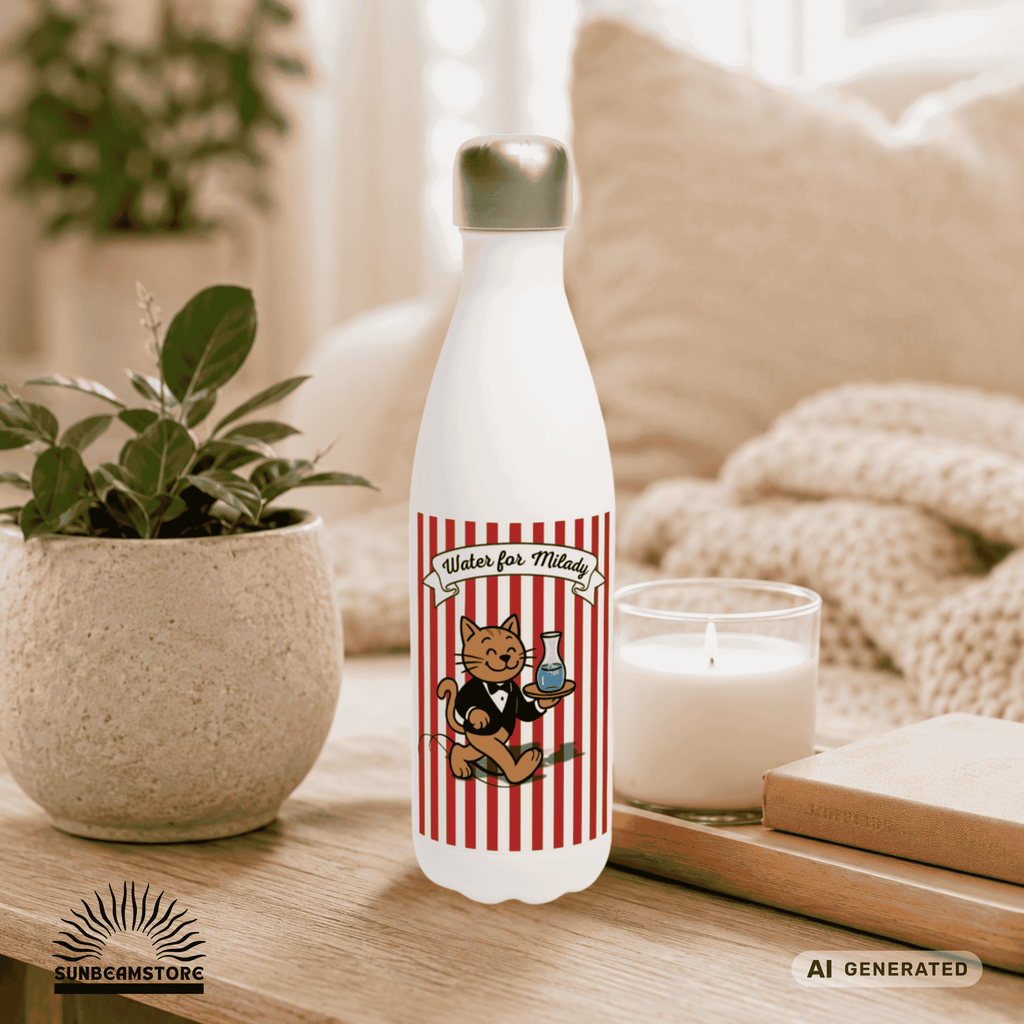 Katzen Trinkflasche "Water for Milady" | Isolierflasche 500 ml für Katzenfans - Sunbeamstore
