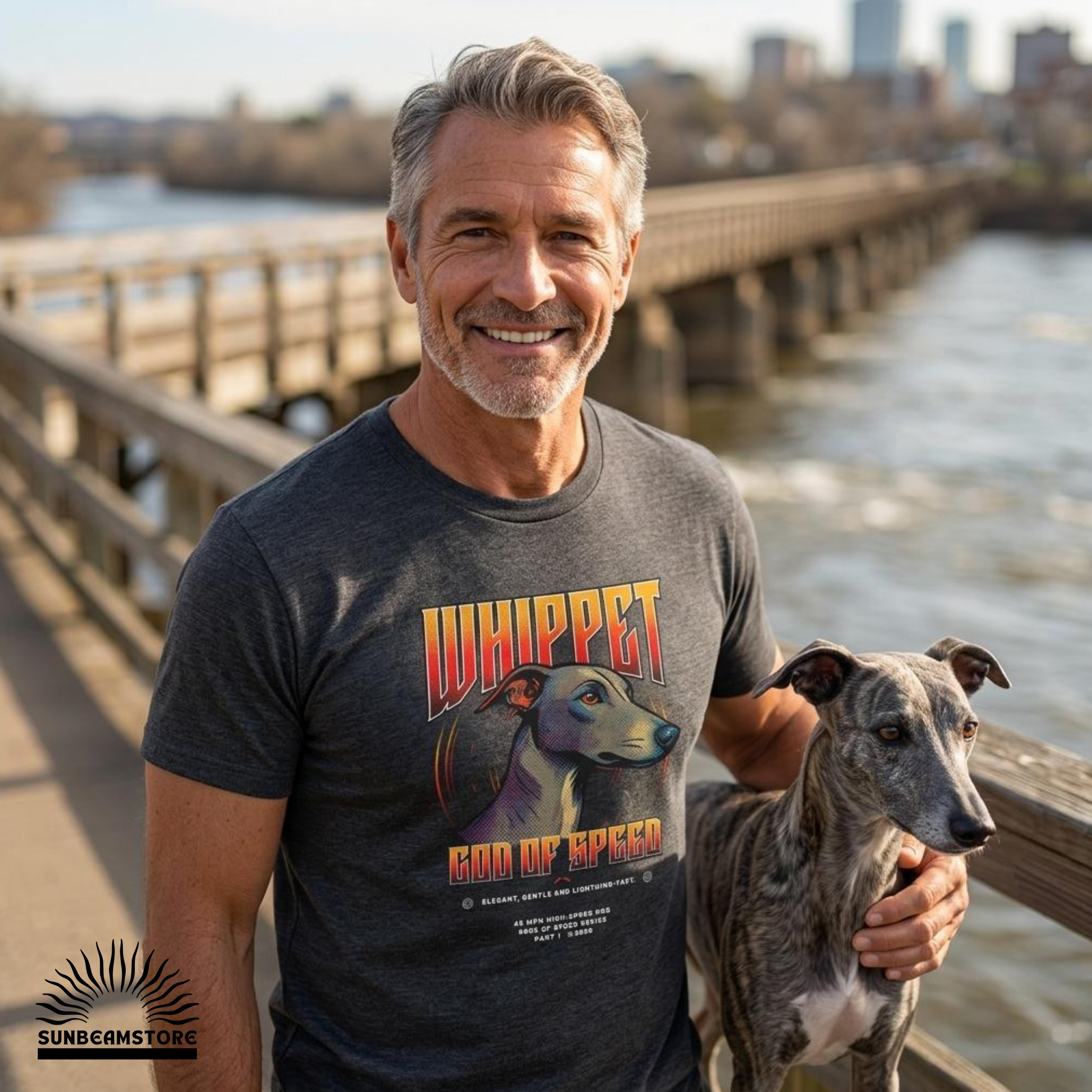 Whippet T-Shirt – Gods of Speed Series Part 1, Windhund Shirt, Whippet Geschenk, Elegantes Hundemotiv, Sighthound Shirt für Whippet Liebhaber Premium Unisex Crewneck T-shirt | Bella + Canvas 3001