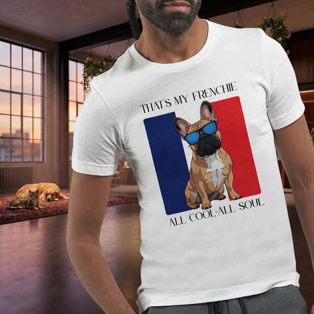 Französische Bulldogge T-Shirt – „That’s My Frenchie“ Cool Dog Shirt   Premium Unisex Crewneck T-shirt | Bella + Canvas 3001