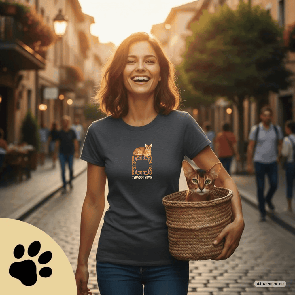 Abessinier Katzen T-Shirt Damen | Abyssinian Cat Shirt | Cat Lover Shirt | Geschenk für Katzenliebhaber - Sunbeamstore