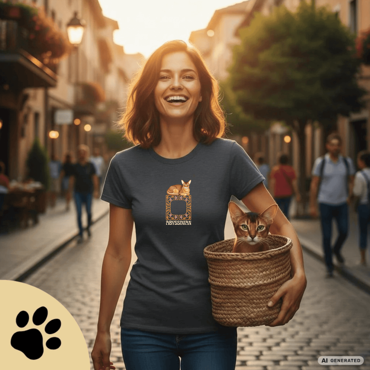 Abessinier Katzen T-Shirt Damen | Abyssinian Cat Shirt | Cat Lover Shirt | Geschenk für Katzenliebhaber - Sunbeamstore