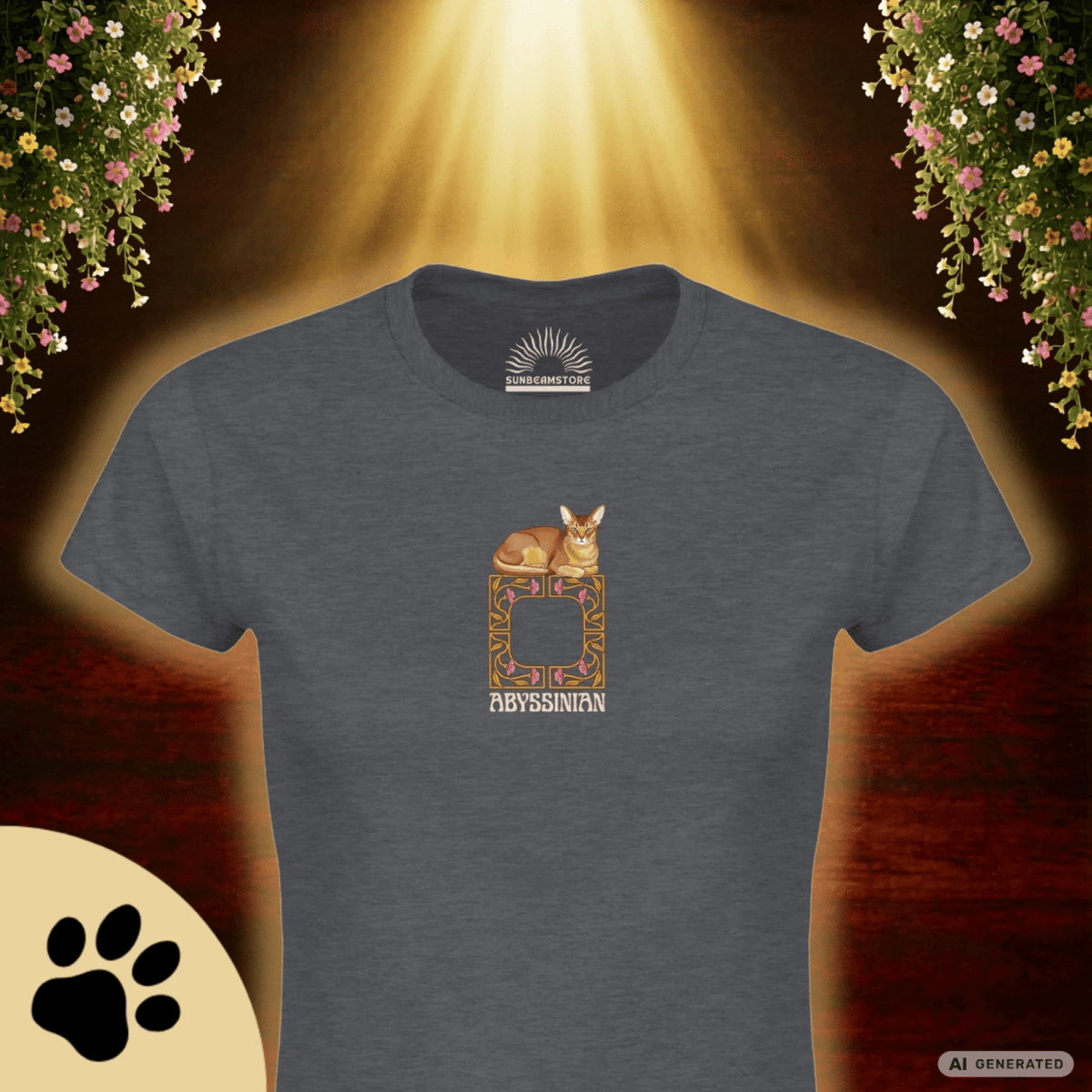 Abessinier Katzen T-Shirt Damen | Abyssinian Cat Shirt | Cat Lover Shirt | Geschenk für Katzenliebhaber - Sunbeamstore