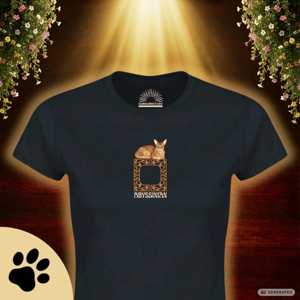 Abessinier Katzen T-Shirt Damen | Abyssinian Cat Shirt | Cat Lover Shirt | Geschenk für Katzenliebhaber - Sunbeamstore