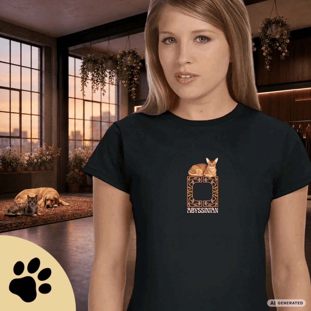 Abessinier Katzen T-Shirt Damen | Abyssinian Cat Shirt | Cat Lover Shirt | Geschenk für Katzenliebhaber - Sunbeamstore