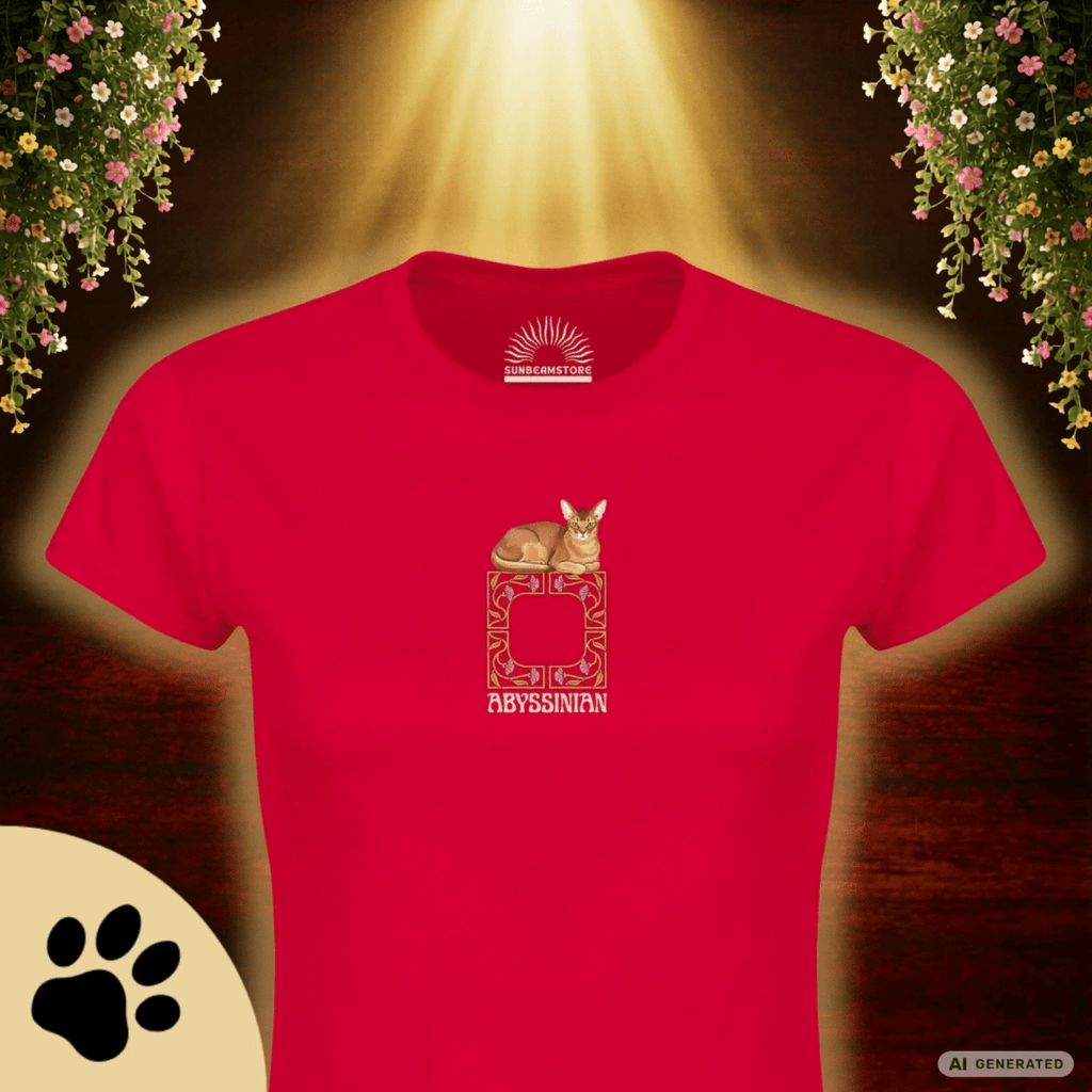 Abessinier Katzen T-Shirt Damen | Abyssinian Cat Shirt | Cat Lover Shirt | Geschenk für Katzenliebhaber - Sunbeamstore