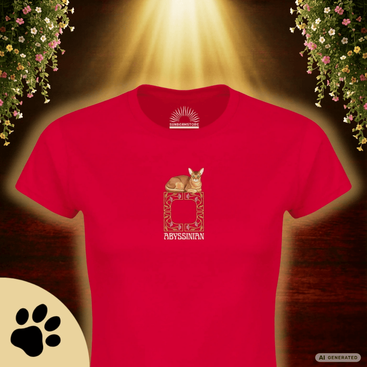 Abessinier Katzen T-Shirt Damen | Abyssinian Cat Shirt | Cat Lover Shirt | Geschenk für Katzenliebhaber - Sunbeamstore