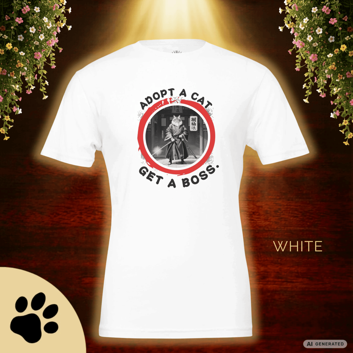 Adopt a Cat Get a Boss T-Shirt – Lustiges Katzen Shirt, Tierheim Katze, Adopt Don’t Shop, Katzenliebhaber Geschenk, Streetwear Design - Sunbeamstore
