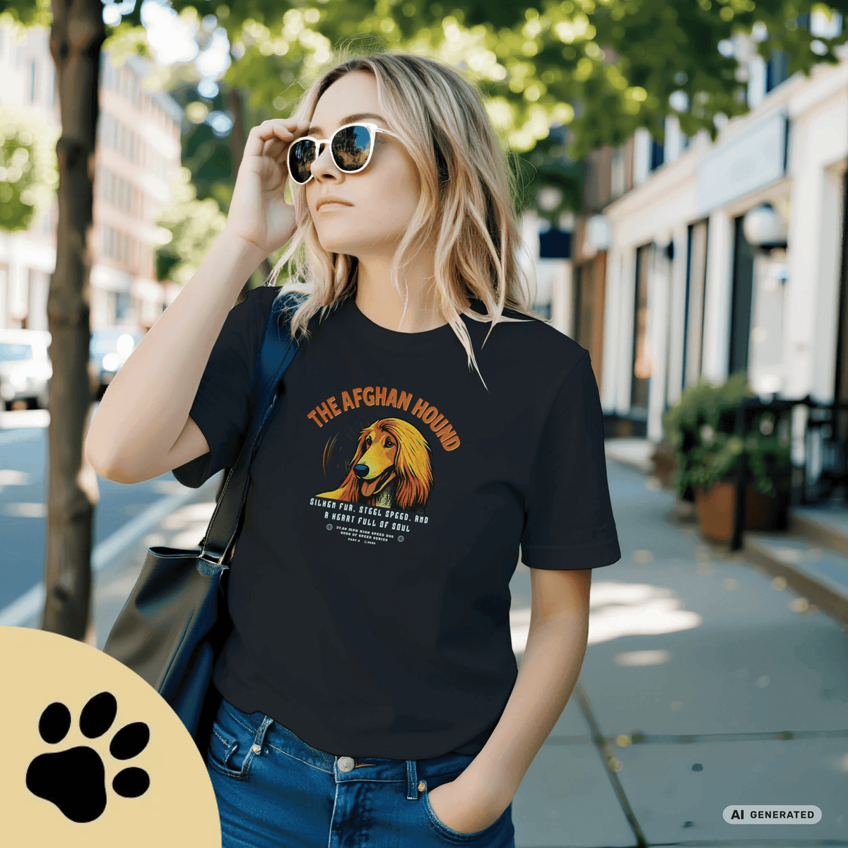Afghanischer Windhund T-Shirt – Gods of Speed Series Part 2 T-Shirt- Silken Fur, Steel Speed and a Heart Full of Soul - Sunbeamstore
