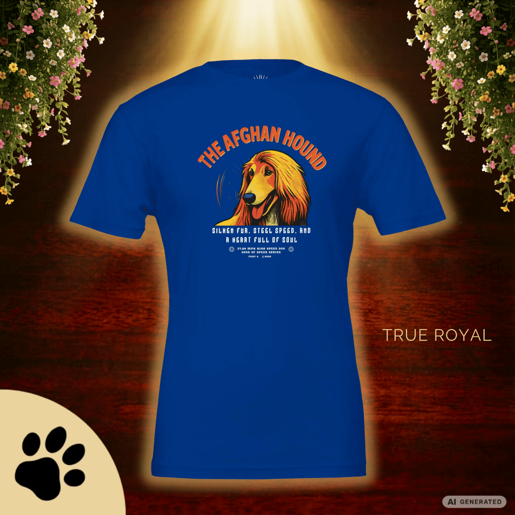 Afghanischer Windhund T-Shirt – Gods of Speed Series Part 2 T-Shirt- Silken Fur, Steel Speed and a Heart Full of Soul - Sunbeamstore