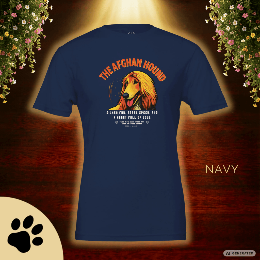 Afghanischer Windhund T-Shirt – Gods of Speed Series Part 2 T-Shirt- Silken Fur, Steel Speed and a Heart Full of Soul - Sunbeamstore