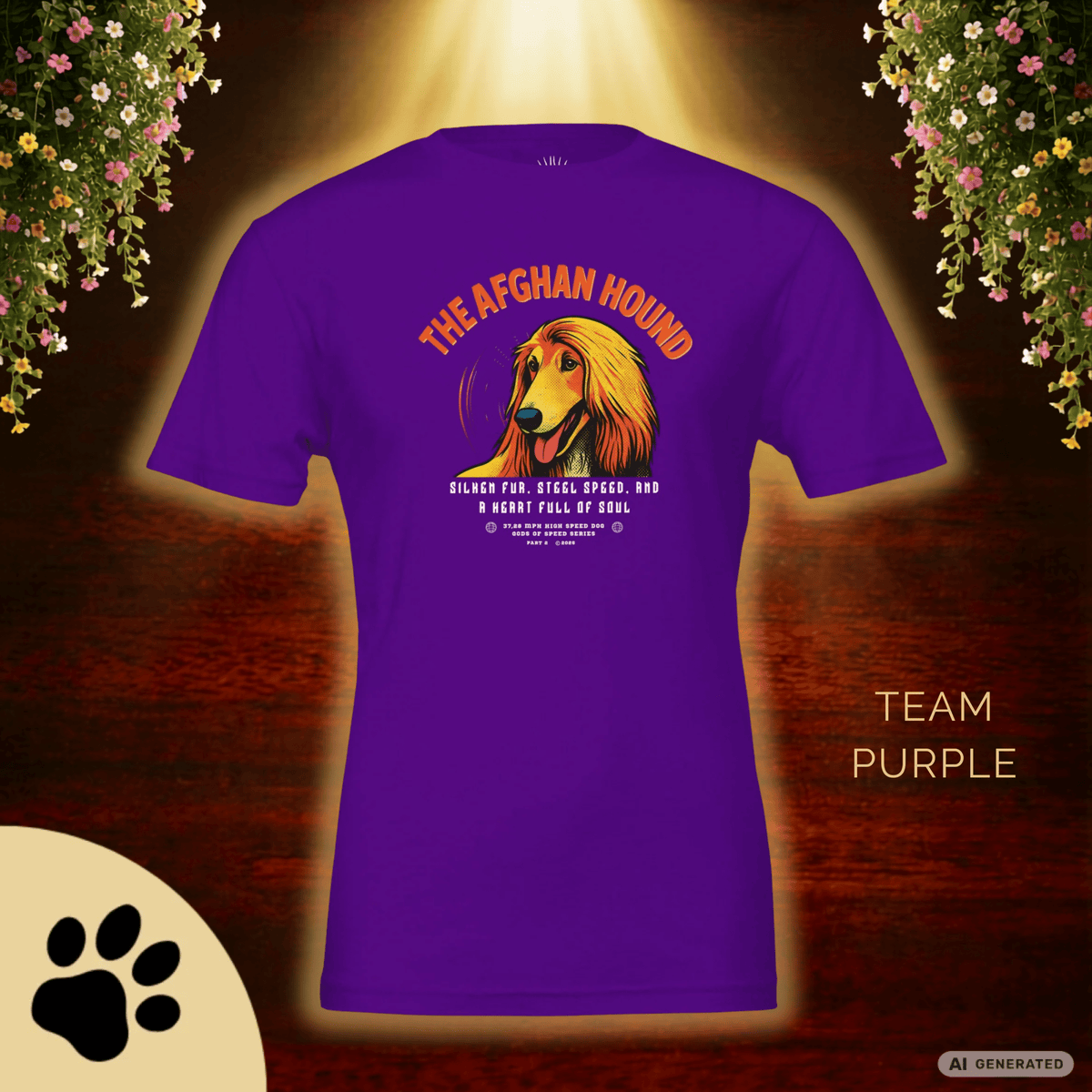 Afghanischer Windhund T-Shirt – Gods of Speed Series Part 2 T-Shirt- Silken Fur, Steel Speed and a Heart Full of Soul - Sunbeamstore