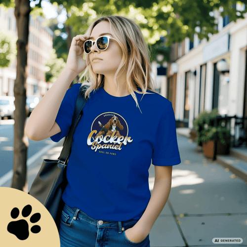 American Cocker Spaniel Premium Unisex Crewneck T-shirt | Bella + Canvas 3001 - Sunbeamstore
