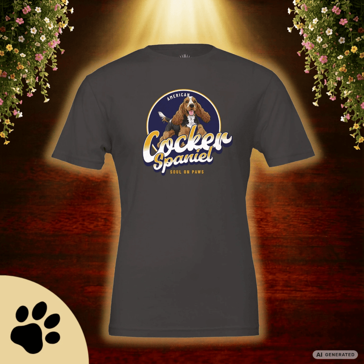 American Cocker Spaniel Premium Unisex Crewneck T-shirt | Bella + Canvas 3001 - Sunbeamstore