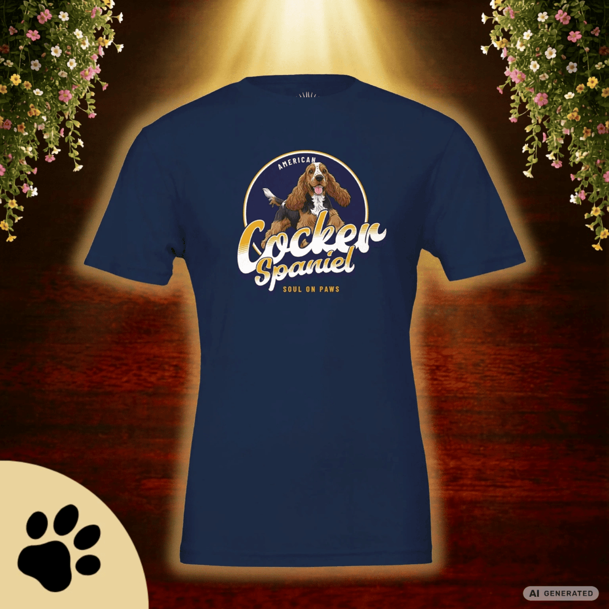 American Cocker Spaniel Premium Unisex Crewneck T-shirt | Bella + Canvas 3001 - Sunbeamstore