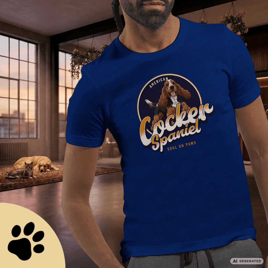 American Cocker Spaniel Premium Unisex Crewneck T-shirt | Bella + Canvas 3001 - Sunbeamstore