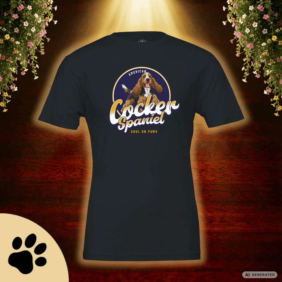 American Cocker Spaniel Premium Unisex Crewneck T-shirt | Bella + Canvas 3001 - Sunbeamstore