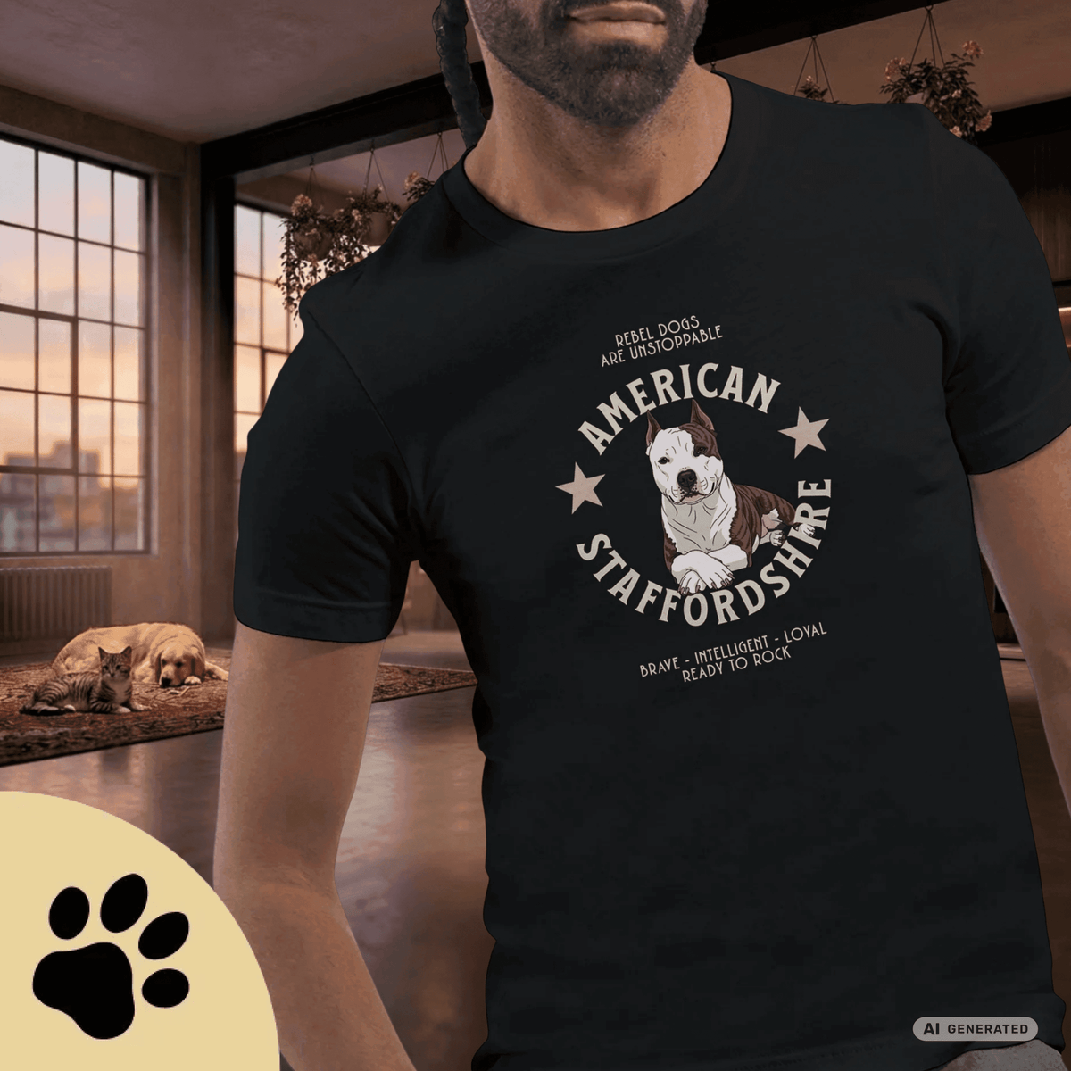 American Staffordshire Terrier T-Shirt – AmStaff Shirt für Hundeliebhaber | Strong Dog Lover Tee Unisex - Sunbeamstore
