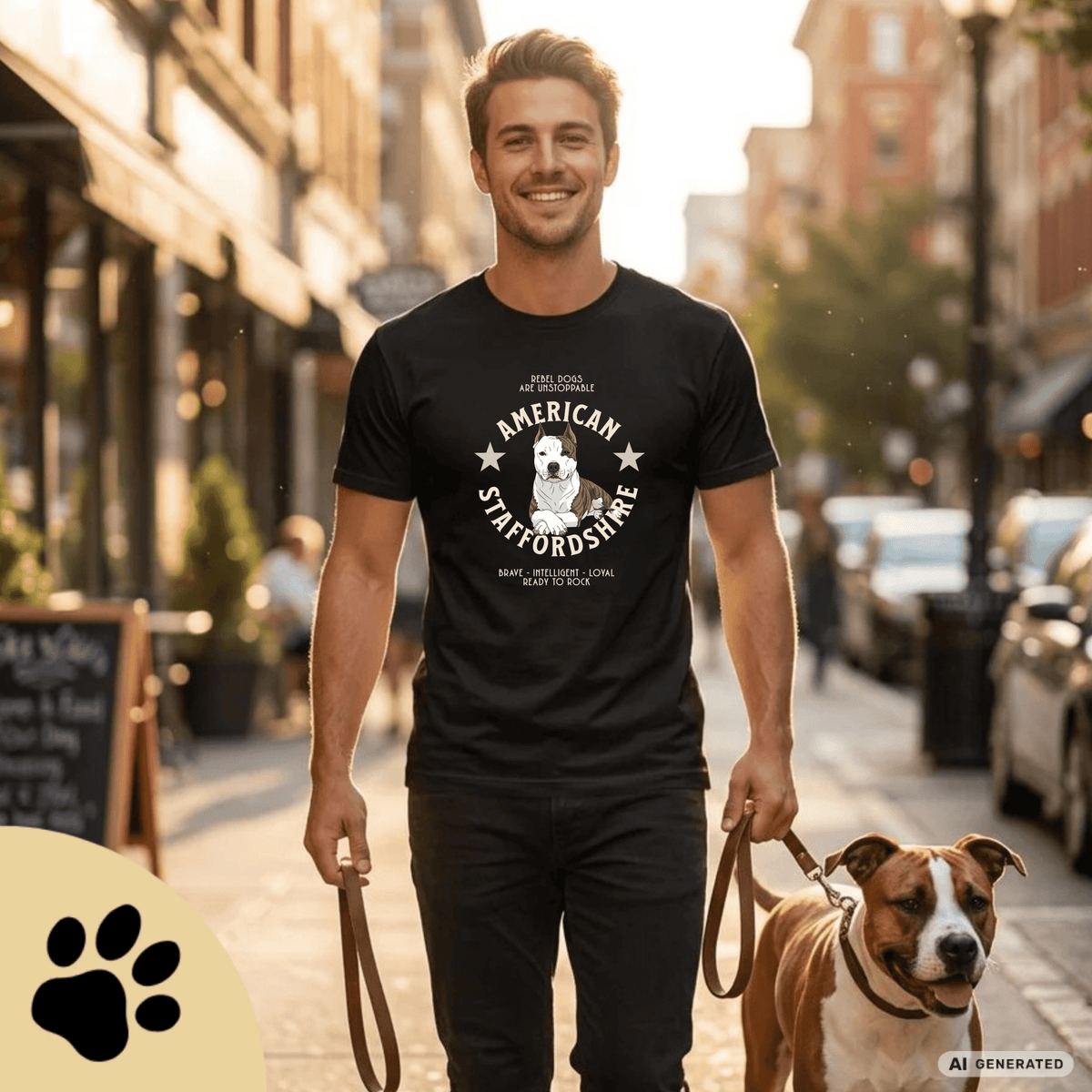 American Staffordshire Terrier T-Shirt – AmStaff Shirt für Hundeliebhaber | Strong Dog Lover Tee Unisex - Sunbeamstore