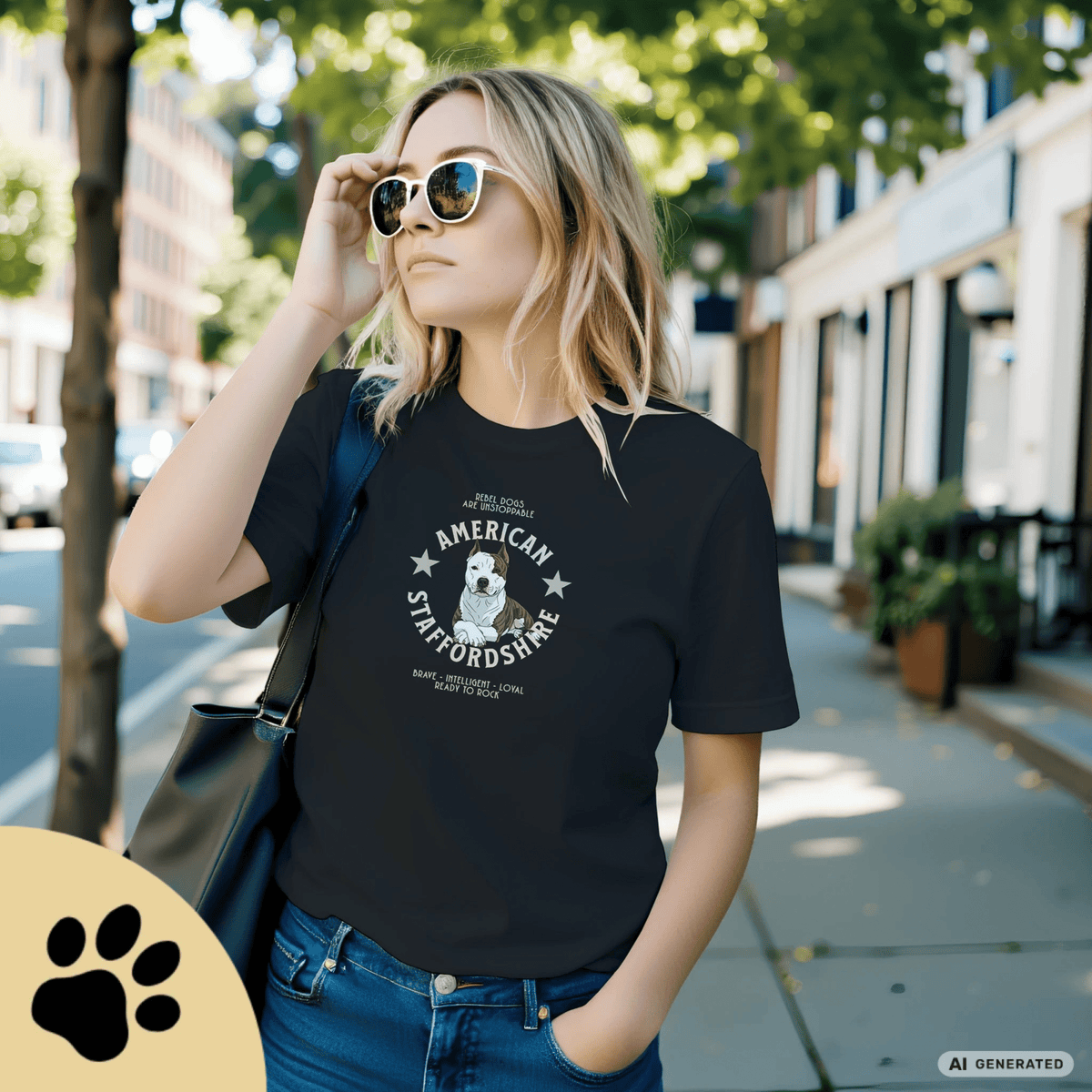American Staffordshire Terrier T-Shirt – AmStaff Shirt für Hundeliebhaber | Strong Dog Lover Tee Unisex - Sunbeamstore