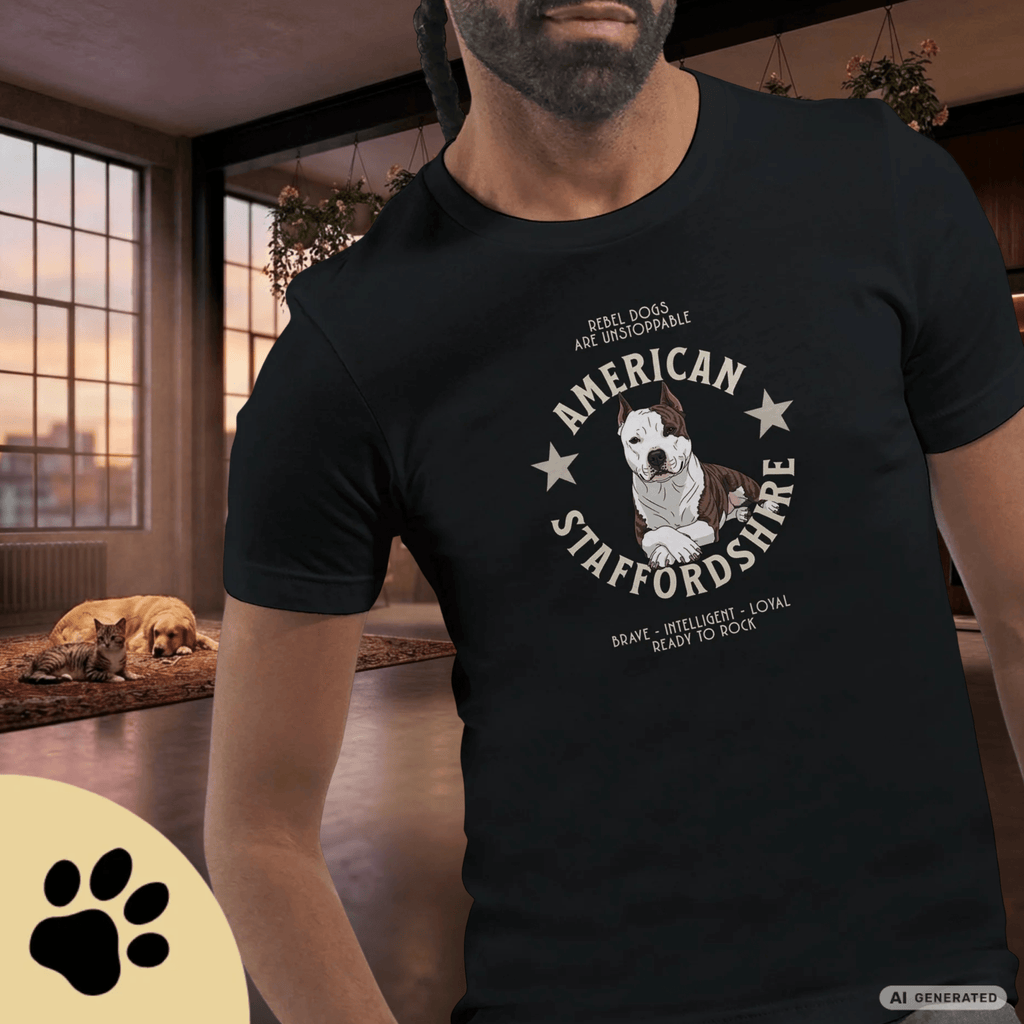 American Staffordshire Terrier T-Shirt – AmStaff Shirt für Hundeliebhaber | Strong Dog Lover Tee Unisex - Sunbeamstore