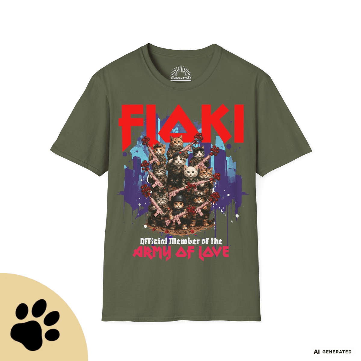 Army of Love – Personalisierbares Katzen T-Shirt | Wunschname | Geschenk für Katzenliebhaber - Sunbeamstore