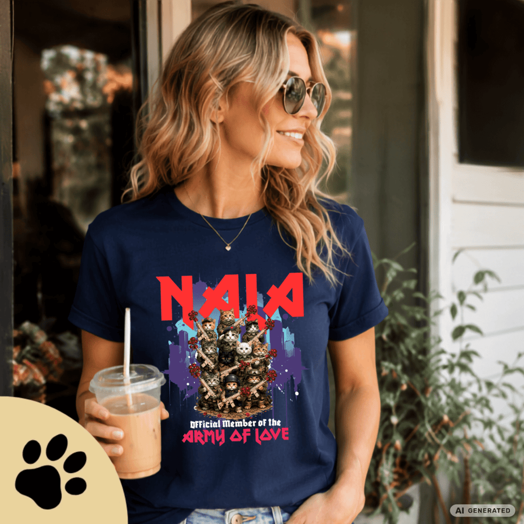 Army of Love – Personalisierbares Katzen T-Shirt | Wunschname | Geschenk für Katzenliebhaber - Sunbeamstore
