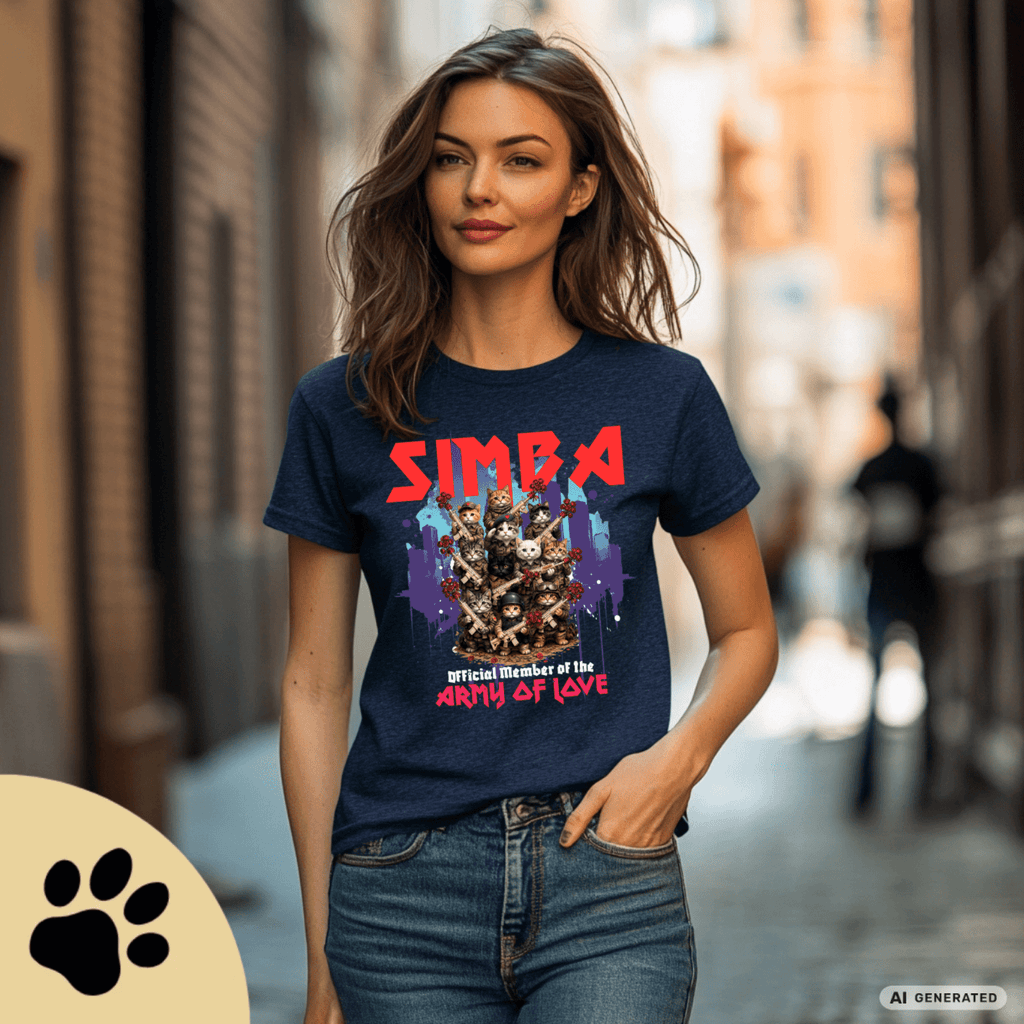 Army of Love – Personalisierbares Katzen T-Shirt | Wunschname | Geschenk für Katzenliebhaber - Sunbeamstore