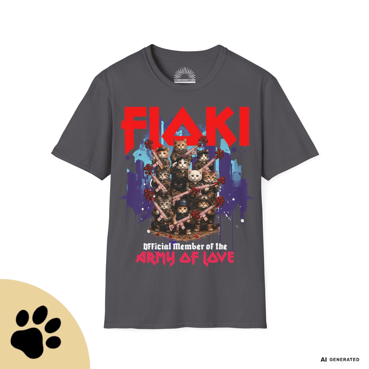 Army of Love – Personalisierbares Katzen T-Shirt | Wunschname | Geschenk für Katzenliebhaber - Sunbeamstore