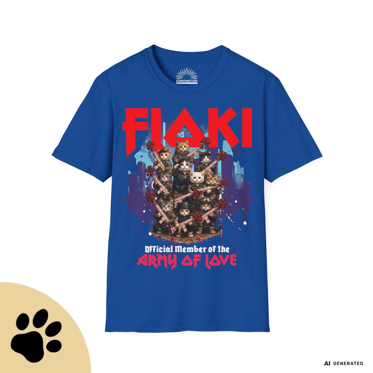 Army of Love – Personalisierbares Katzen T-Shirt | Wunschname | Geschenk für Katzenliebhaber - Sunbeamstore