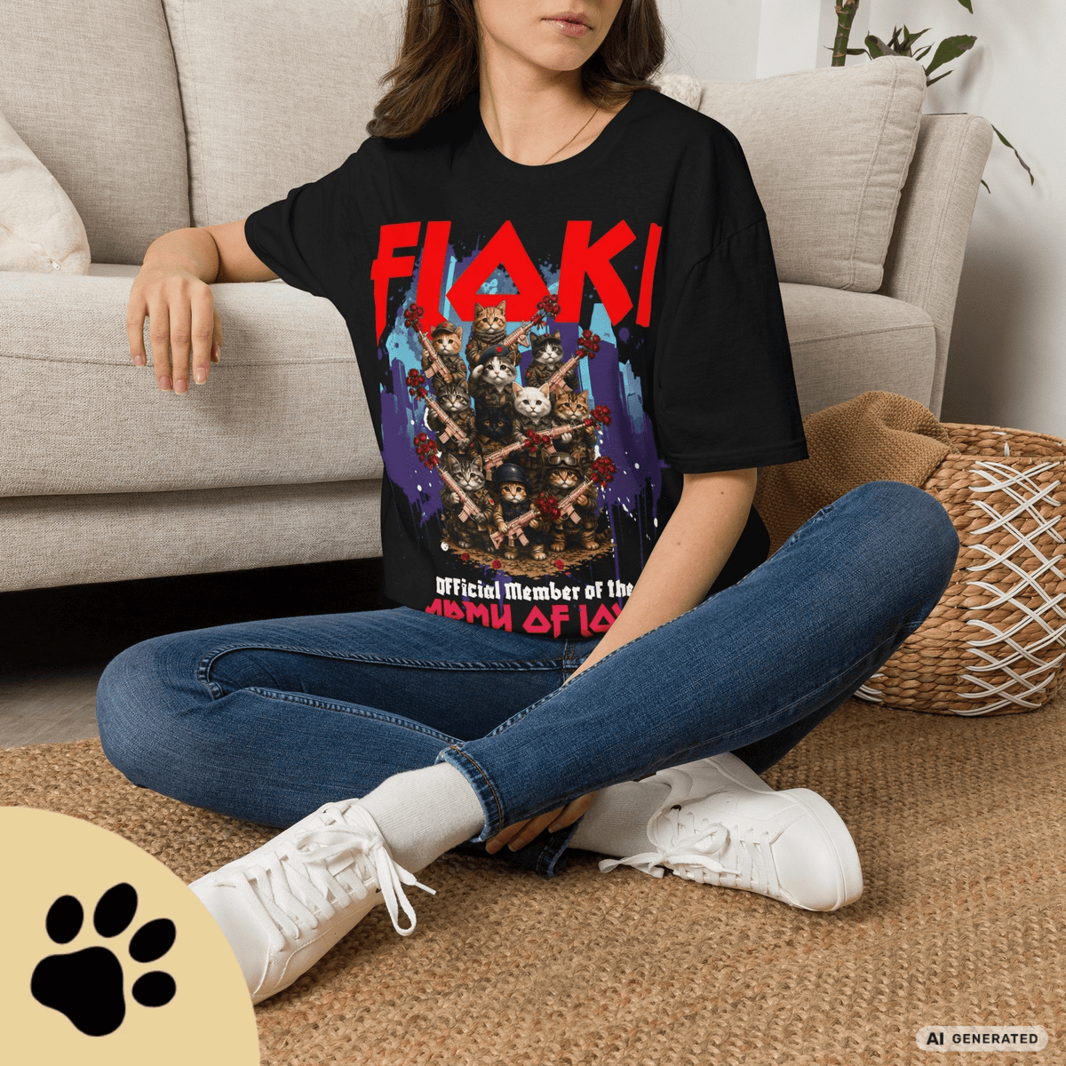 Army of Love – Personalisierbares Katzen T-Shirt | Wunschname | Geschenk für Katzenliebhaber - Sunbeamstore