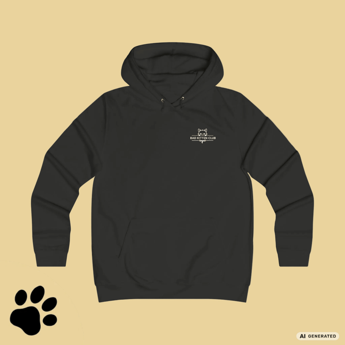 BAD KITTEN CLUB – Gangster Cat Hoodie mit Mugshot Backprint | Unisex - Sunbeamstore