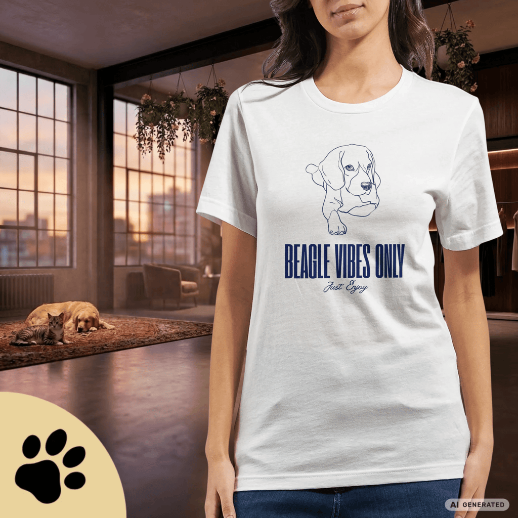 Beagle T-Shirt – „Beagle Vibes Only“ Minimalistisches Hundeshirt Premium Unisex Crewneck T-shirt | Bella + Canvas 3001 - Sunbeamstore