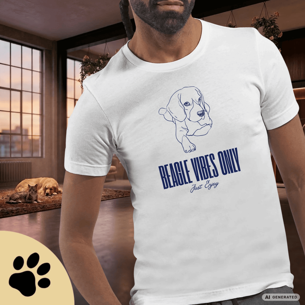 Beagle T-Shirt – „Beagle Vibes Only“ Minimalistisches Hundeshirt Premium Unisex Crewneck T-shirt | Bella + Canvas 3001 - Sunbeamstore