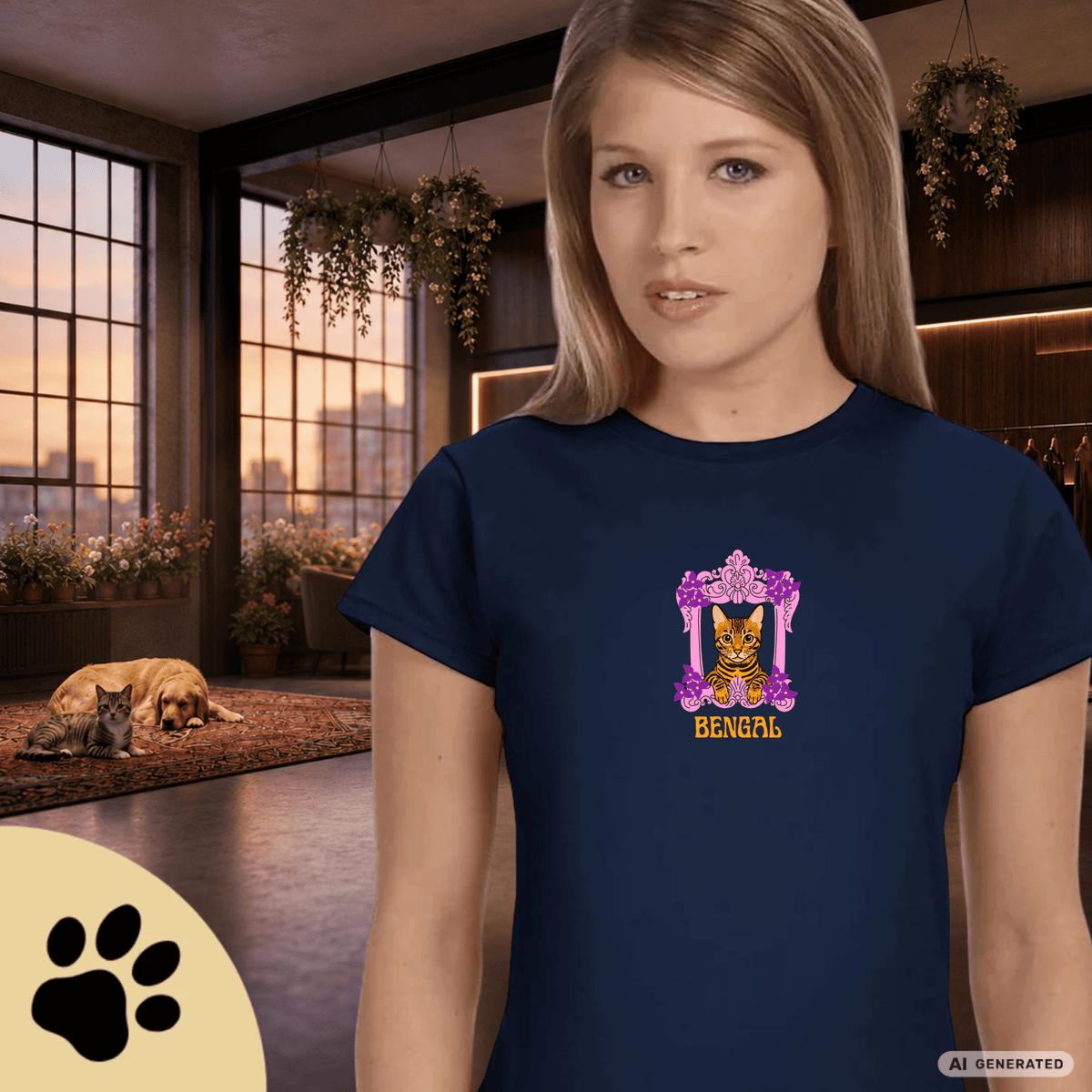 Bengal Katzen T-Shirt Damen | Cat Lover Shirt | Geschenk für Katzenliebhaber | Bengal Cat Shirt - Sunbeamstore