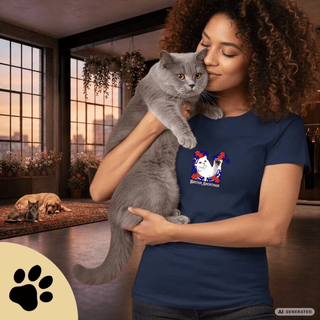 British Shorthair Katzen T-Shirt Damen | BKH Shirt | Cat Lover Shirt | Geschenk für Katzenliebhaber | British Shorthair Cat Shirt - Sunbeamstore