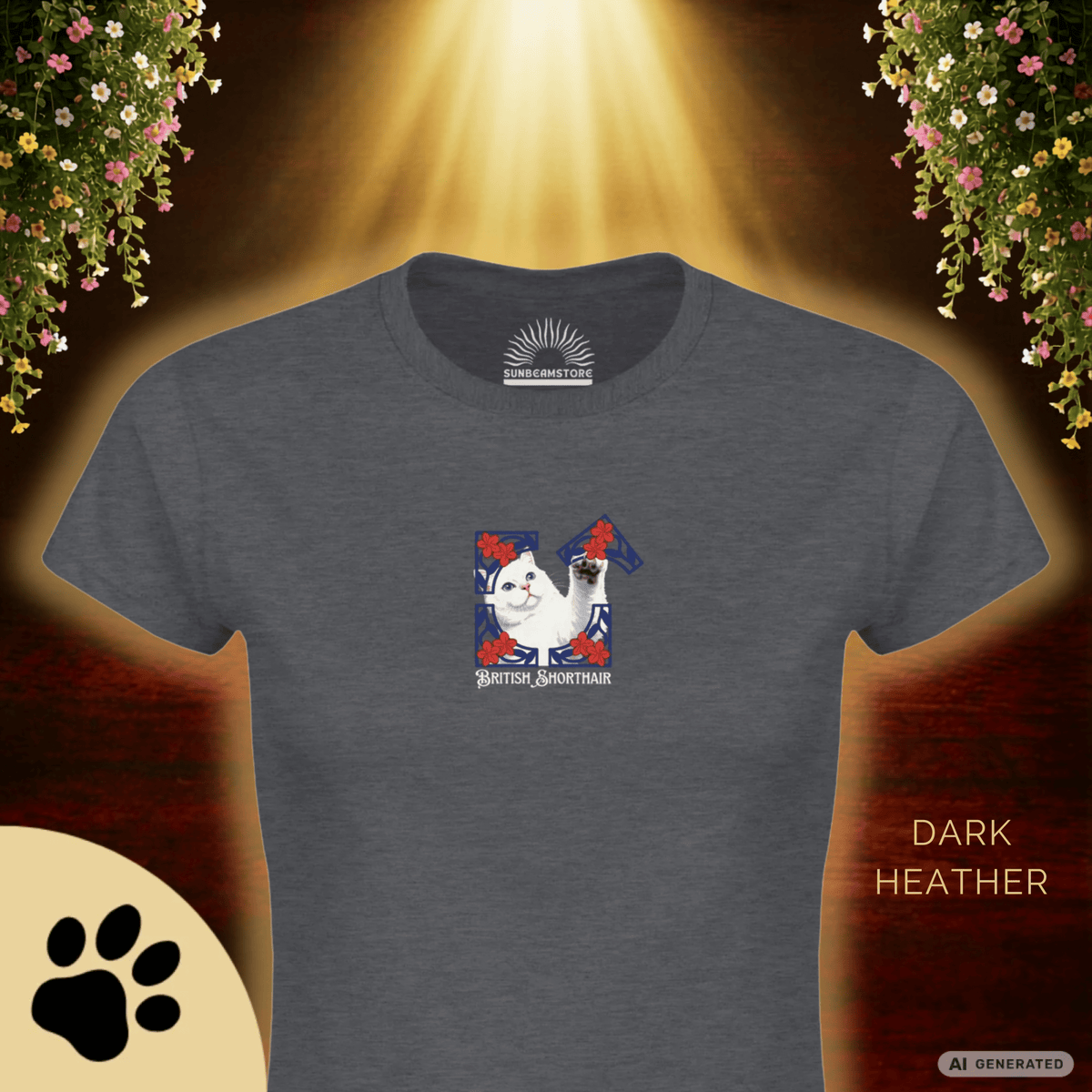 British Shorthair Katzen T-Shirt Damen | BKH Shirt | Cat Lover Shirt | Geschenk für Katzenliebhaber | British Shorthair Cat Shirt - Sunbeamstore