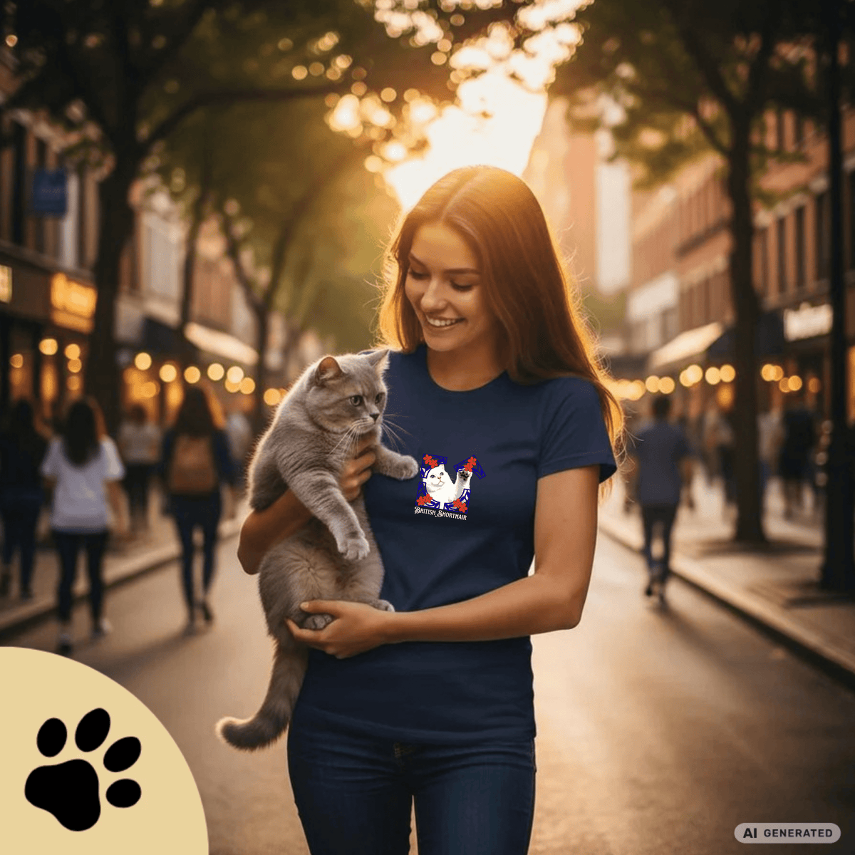 British Shorthair Katzen T-Shirt Damen | BKH Shirt | Cat Lover Shirt | Geschenk für Katzenliebhaber | British Shorthair Cat Shirt - Sunbeamstore
