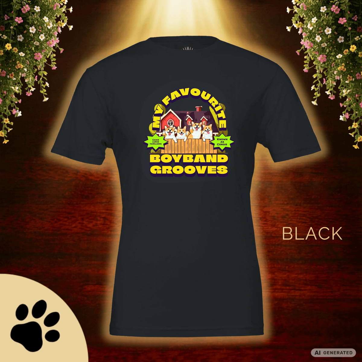 Corgi T-Shirt „My Favourite Boyband Grooves“ – Lustiges Hunde Shirt – Geschenk für Corgi Liebhaber – Premium Unisex Crewneck T-shirt | Bella + Canvas 3001 - Sunbeamstore