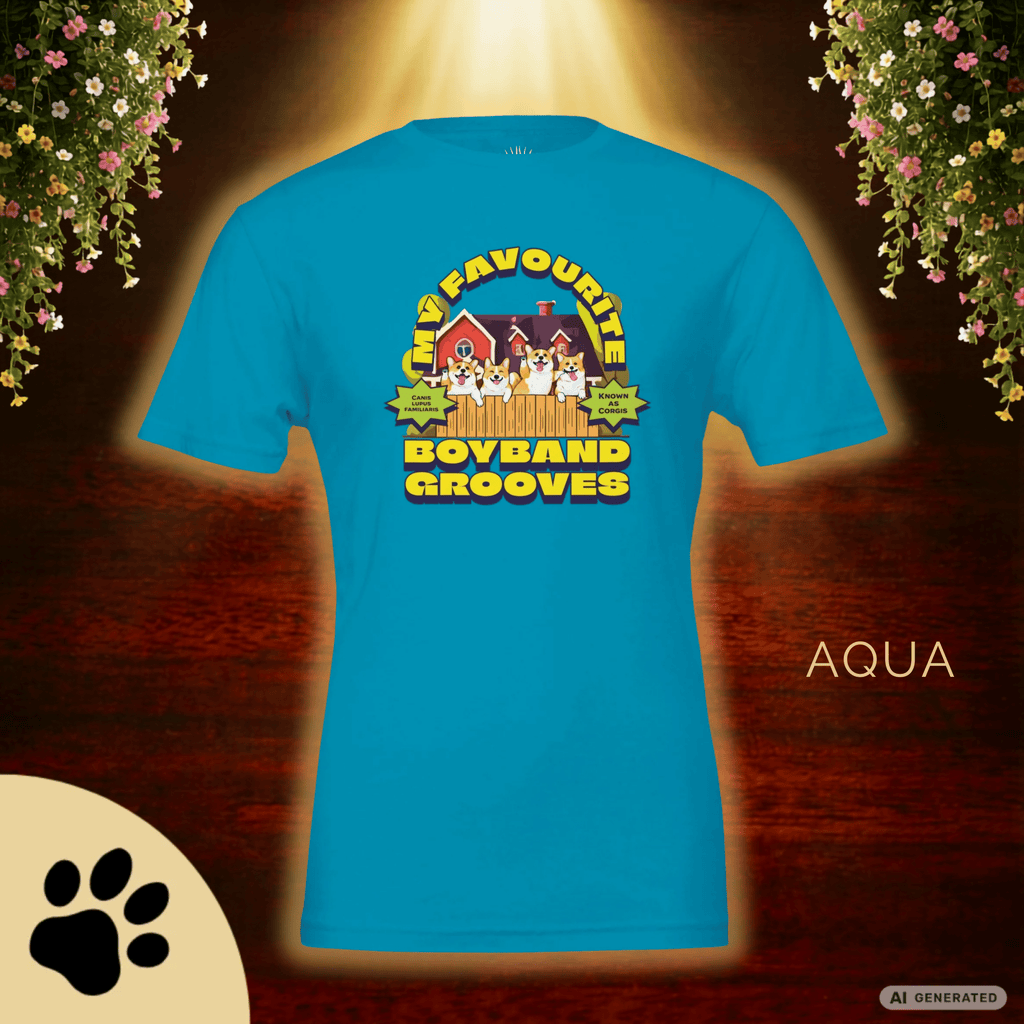 Corgi T-Shirt „My Favourite Boyband Grooves“ – Lustiges Hunde Shirt – Geschenk für Corgi Liebhaber – Premium Unisex Crewneck T-shirt | Bella + Canvas 3001 - Sunbeamstore