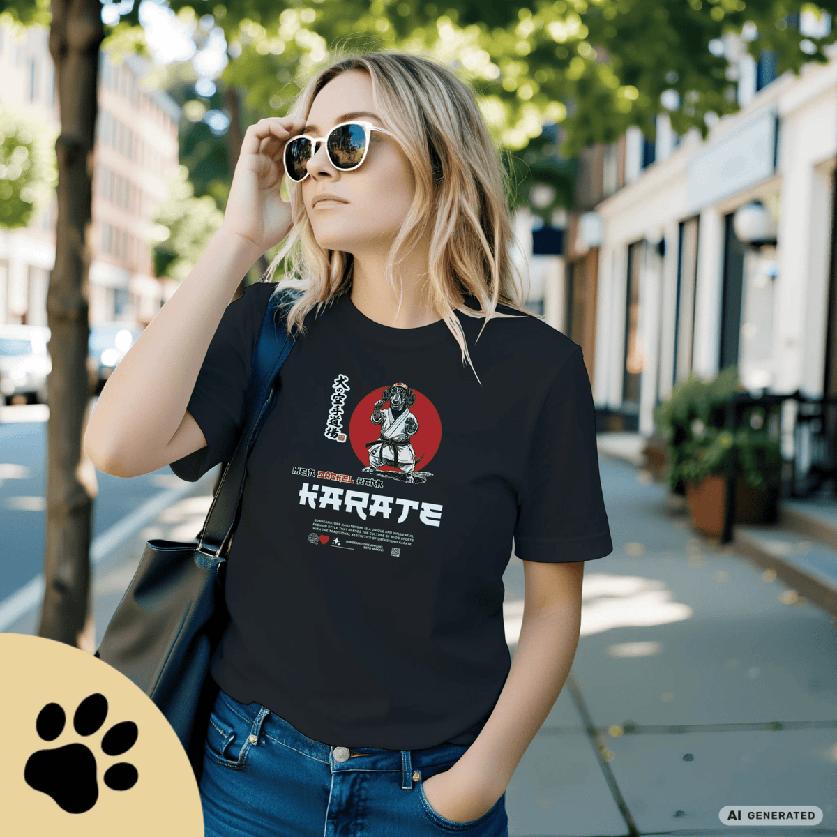Dackel Karate T-Shirt – Lustiges Hundeshirt für Dackel Fans | Funny Dachshund Shirt Premium Unisex Crewneck T-shirt | Bella + Canvas 3001 - Sunbeamstore