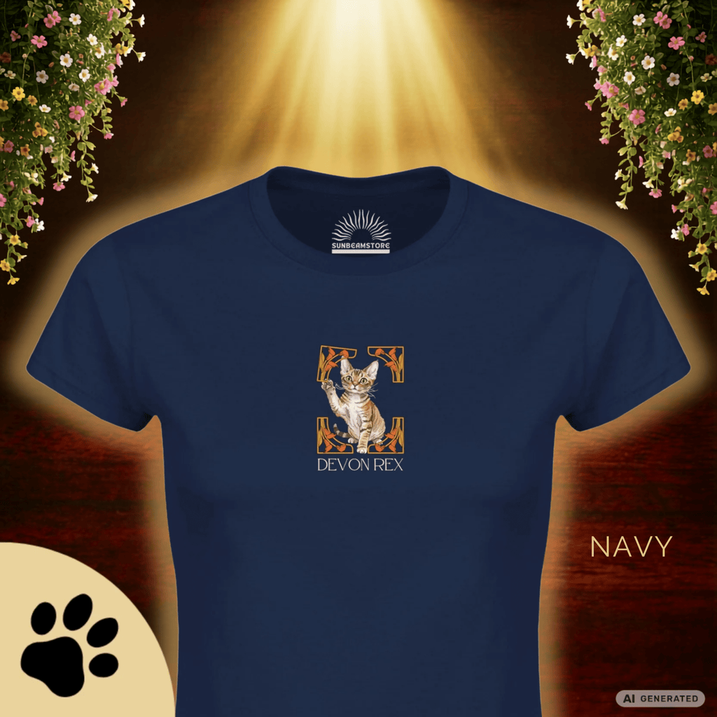 Devon Rex Katzen T-Shirt Damen | Devon Rex Cat Shirt | Cat Lover Shirt | Geschenk für Katzenliebhaber - Sunbeamstore