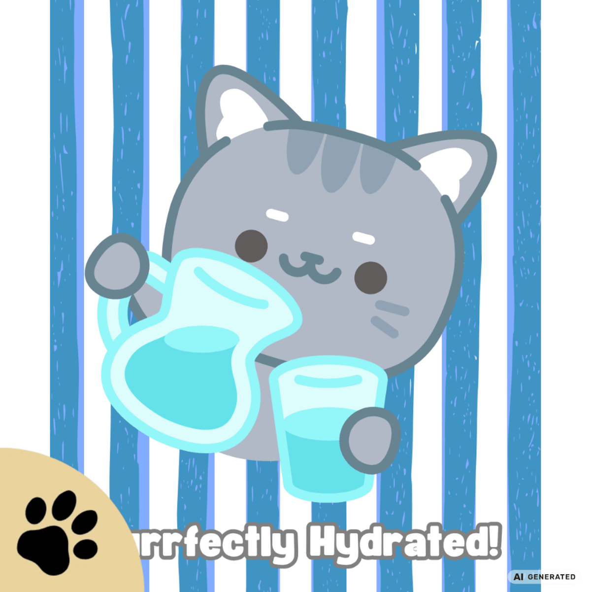 Edelstahl Trinkflasche Katze 500 ml – Purrfectly Hydrated | Süße Katzen Isolierflasche | Wiederverwendbare Wasserflasche | Geschenk für Katzenliebhaber - Sunbeamstore