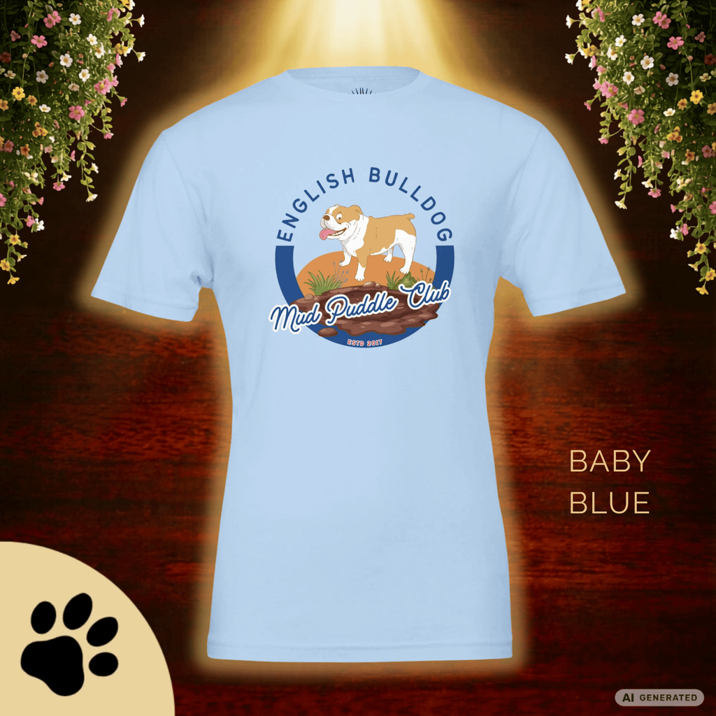 Englische Bulldogge T-Shirt – Lustiges Hundeshirt „Mud Puddle Club“ | Bulldog Lover Shirt Premium Unisex Crewneck T-shirt | Bella + Canvas 3001 - Sunbeamstore